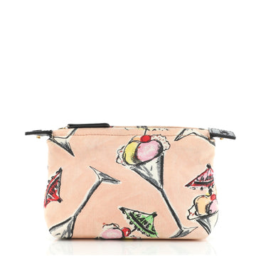 Chanel Ice Cream Sundae Cosmetic Pouch Printed Canvas Small