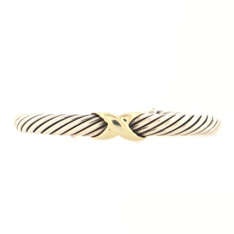 David Yurman X Cable Bracelet Sterling Silver and 14K Yellow Gold 7mm