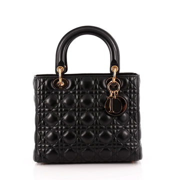 Christian Dior Lady Dior Handbag Cannage Quilt Lambskin Medium