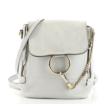 Chloe Faye Backpack Leather and Suede Small