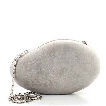 Bottega Veneta Frame Chain Clutch Pebble Rock Mini