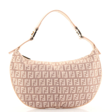 Fendi Zip Flat Hobo Zucchino Canvas Small