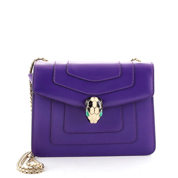 Bvlgari Serpenti Forever Square Shoulder Bag Leather Small