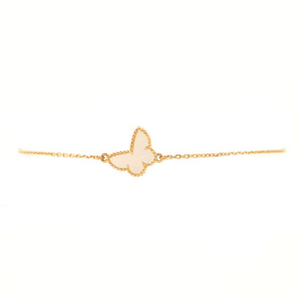 Van Cleef & Arpels Sweet Alhambra Butterfly Bracelet 18K Yellow Gold and Mother of Pearl