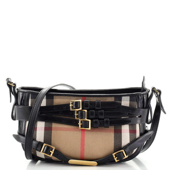 Burberry Bridle Langford Crossbody Bag House Check Canvas and Leather Small