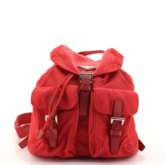 Prada Double Front Pocket Backpack Tessuto Small