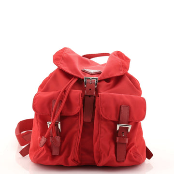 Prada Double Front Pocket Backpack Tessuto Small