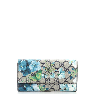 Gucci Continental Wallet Blooms Print GG Coated Canvas