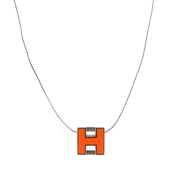 Hermes Cage d'H Pendant Necklace Metal with Enamel