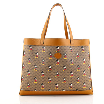 Gucci Disney Mickey Mouse Soft Open Tote Printed Mini GG Coated Canvas Medium