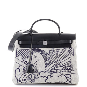 Hermes Herbag Zip Pegase Pop Toile and Leather 31