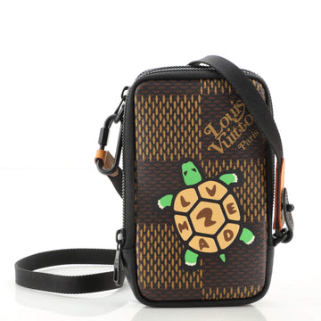 Louis Vuitton Nigo Double Phone Pouch Limited Edition Printed Giant Damier