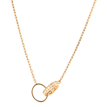 Cartier Love Interlocking Necklace 18K Rose Gold with Diamonds