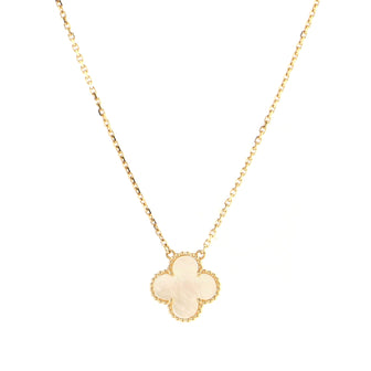 Van Cleef & Arpels Vintage Alhambra Pendant Necklace 18K Yellow Gold and Mother of Pearl