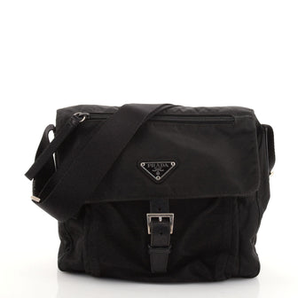 Prada Buckle Messenger Bag Tessuto Small