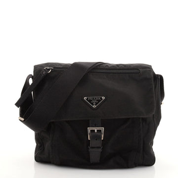 Prada Buckle Messenger Bag Tessuto Small
