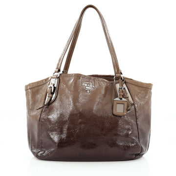 Prada Open Zippers Tote Vernice Sfumata Large