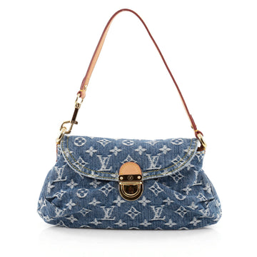Louis Vuitton Pleaty Handbag Denim Mini