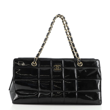 Chanel Vintage Chocolate Bar Tote Quilted Patent Small