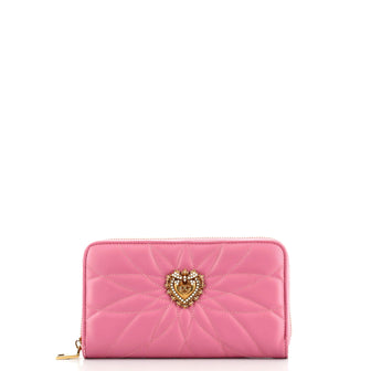 Dolce & Gabbana Devotion Zip Around Wallet Quilted Leather