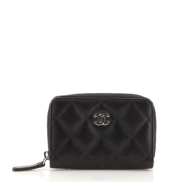 Chanel CC Zip Coin Purse Quilted Lambskin Small