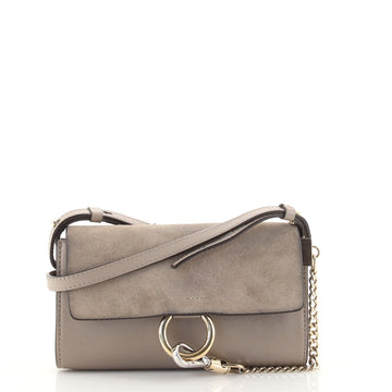 Chloe Faye Shoulder Bag Leather and Suede Mini