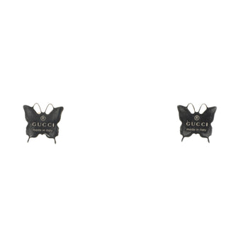 Gucci Trademark Butterfly Stud Earrings Sterling Silver