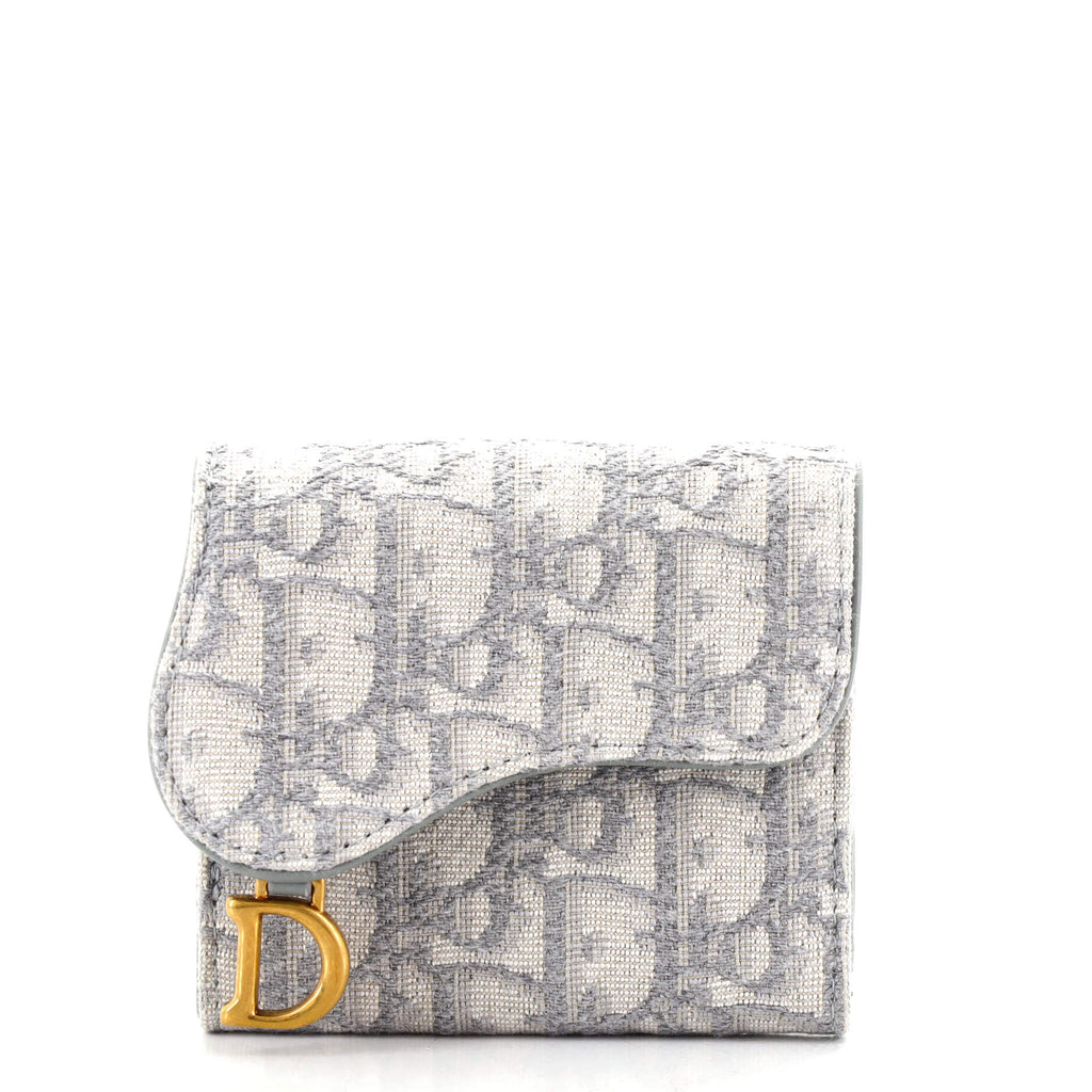 Christian Dior Saddle Lotus Wallet Oblique Canvas Mini 131024