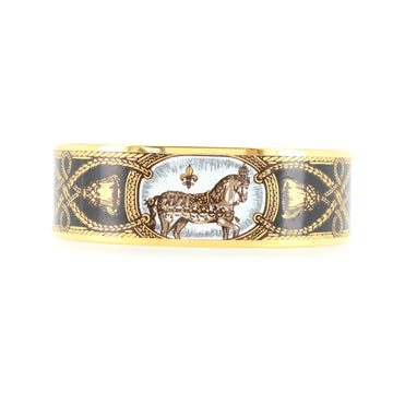Hermes Bangle Bracelet Printed Enamel Wide