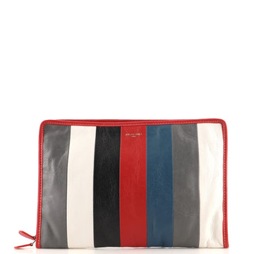 Balenciaga Bazar Pouch Striped Leather