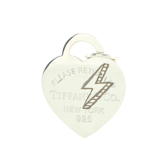 Tiffany & Co. Return To Tiffany Etched Lightning Bolt Heart Tag Pendant Pendant & Charms Sterling Silver