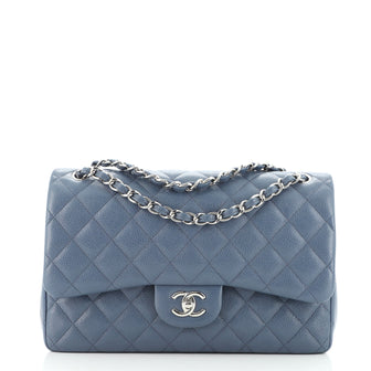 Chanel Classic Double Flap Bag Quilted Caviar Jumbo