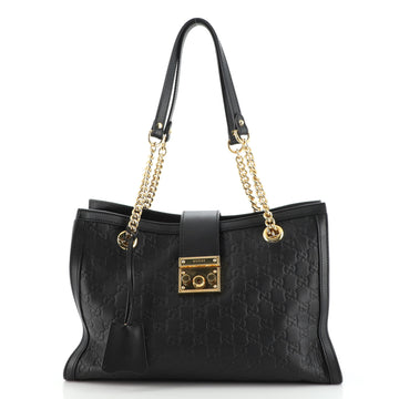 Gucci Padlock Chain Tote Guccissima Leather Medium