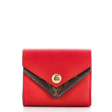 Louis Vuitton Double V Compact Wallet Leather with Monogram Canvas