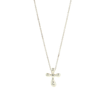 Tiffany & Co. Elsa Peretti Cross Pendant Necklace Sterling Silver 14mm
