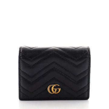Gucci GG Marmont Flap Card Case Matelasse Leather