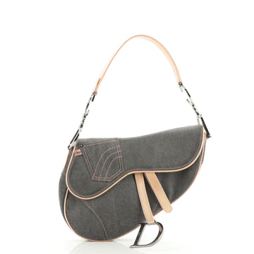 Christian Dior Vintage Saddle Bag Denim Medium