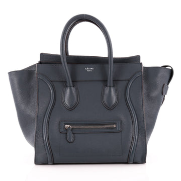 Celine Luggage Handbag Grainy Leather Mini