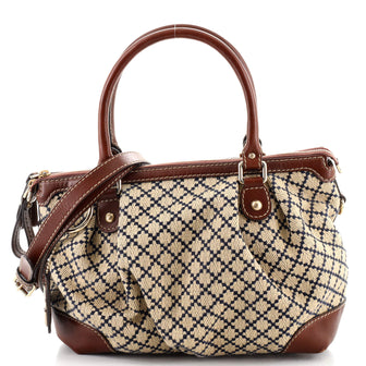 Gucci Sukey Top Handle Satchel Diamante Canvas Medium