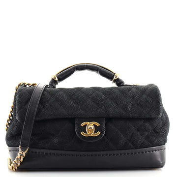 Chanel Globetrotter Flap Bag Quilted Caviar Medium