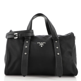 Prada Convertible Duffle Bag Tessuto with Leather Small