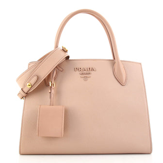 Prada Monochrome Tote Saffiano with City Calf Medium