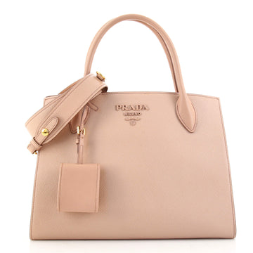 Prada Monochrome Tote Saffiano with City Calf Medium