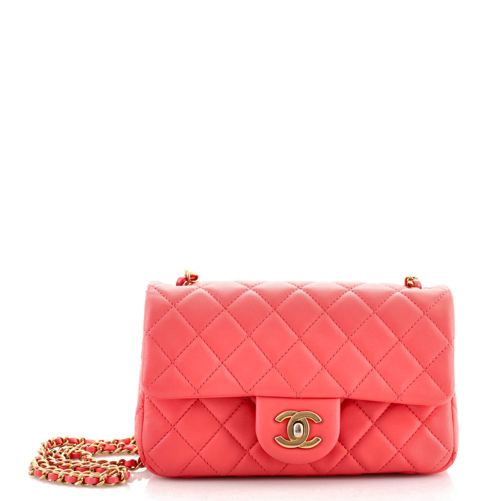 CHANEL Lambskin Quilted Mini CC Pearl Crush Flap Pink 511953