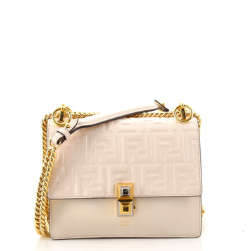 Fendi Kan I Bag Zucca Embossed Leather Small
