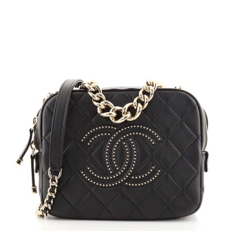 Chanel Studded CC Camera Case Quilted Lambskin Medium