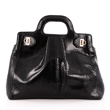 Salvatore Ferragamo Soft W Tote Python Large