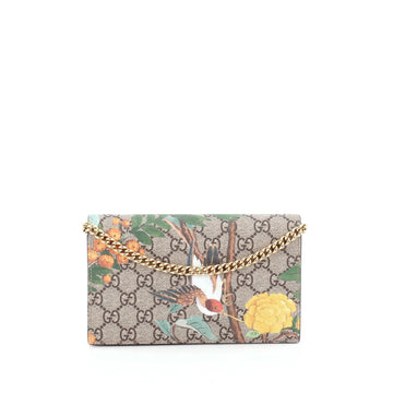 Gucci Chain Wallet Tian Print GG Coated Canvas Mini