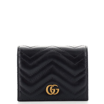 Gucci GG Marmont Flap Card Case Matelasse Leather