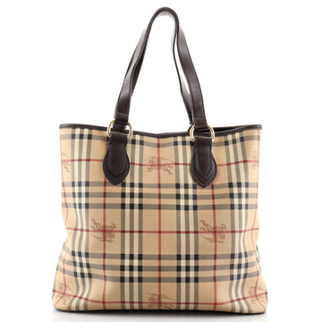 Burberry Onslow Tote Haymarket Coated Canvas Medium